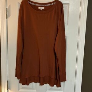 New Directions Rust Orange Long Sleeve Top XXL